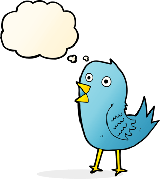 cartoon bluebird with thought bubble png