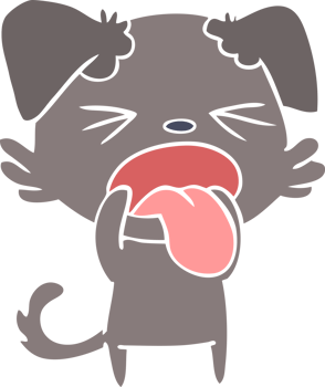 flat color style cartoon disgusted dog png