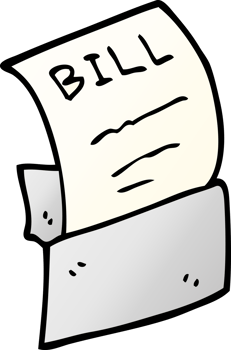 cartoon doodle debt bill png