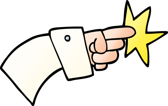 png gradient illustration cartoon pointing hand icon
