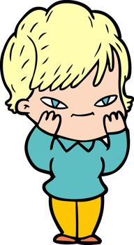 cartoon happy woman png