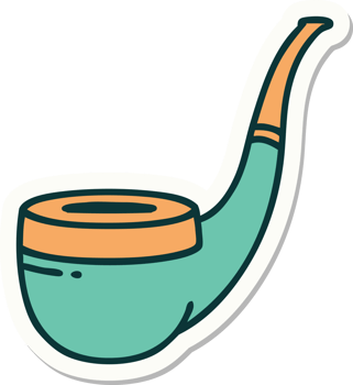 sticker of tattoo in traditional style of a smokers pipe png