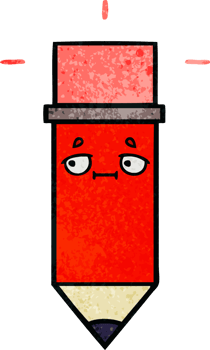 retro grunge texture cartoon of a pencil png