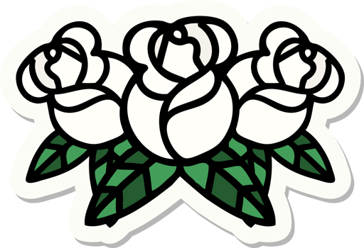 sticker of tattoo in traditional style of a bouquet of flowers png