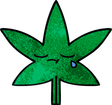 retro grunge texture cartoon of a marijuana leaf png