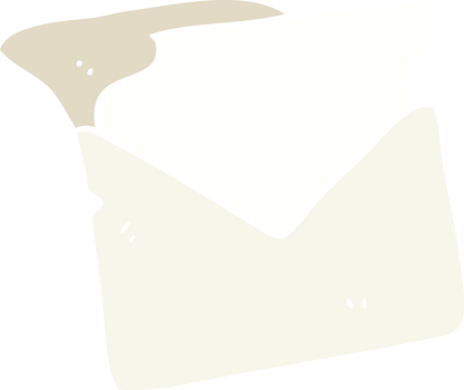 flat color illustration of open letter png