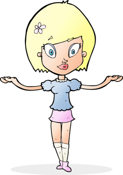 cartoon woman making balancing gesture png