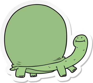 sticker of a cartoon tortoise png
