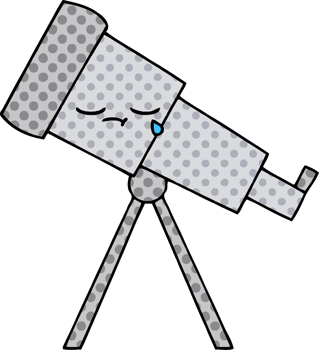 comic book style cartoon of a telescope png
