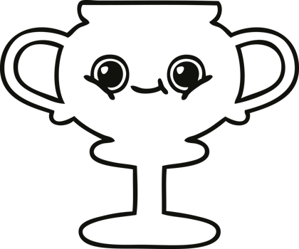 line drawing cartoon of a trophy png