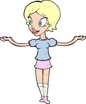 cartoon woman with arms spread wide png