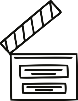 line drawing cartoon of a film clapper board png