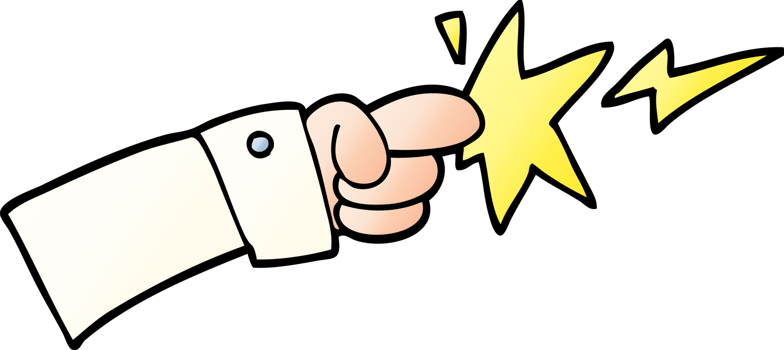 gradient illustration cartoon pointing hand icon png