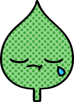 comic book style cartoon of a expressional leaf png