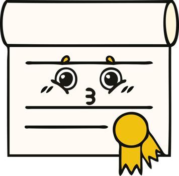 cute cartoon of a certificate png