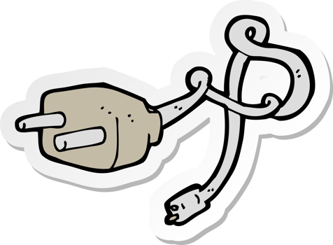 sticker of a cartoon plug png