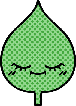 comic book style cartoon of a expressional leaf png