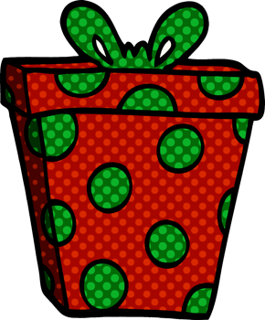 cartoon doodle gift wrapped present png