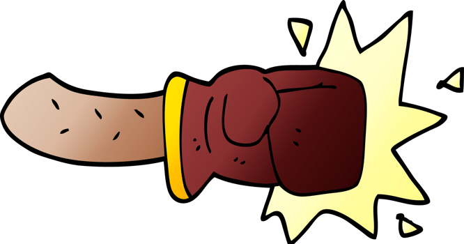 cartoon doodle boxing glove png