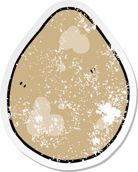 distressed sticker of a cartoon egg png