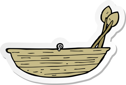 sticker of a cartoon rowing boat png
