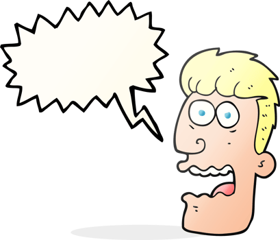 hand drawn speech bubble cartoon shocked man png