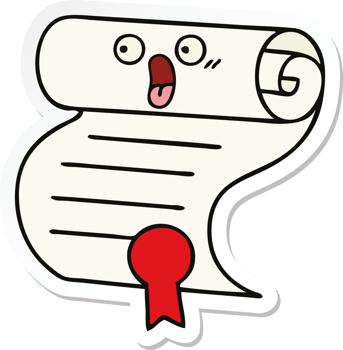 sticker of a cute cartoon contract png