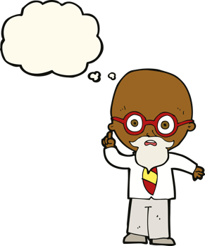 cartoon professor with thought bubble png