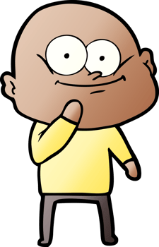 cartoon bald man staring png