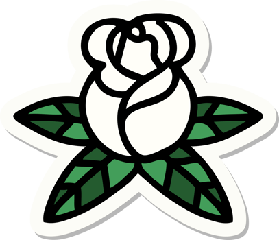 sticker of tattoo in traditional style of a single rose png