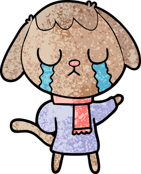 cute cartoon dog crying png