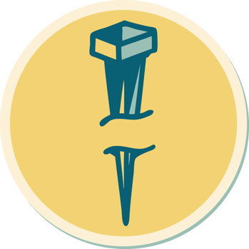 sticker of tattoo in traditional style of iron nail png