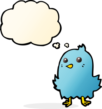cartoon bird with thought bubble png