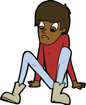 cartoon boy sitting on floor png