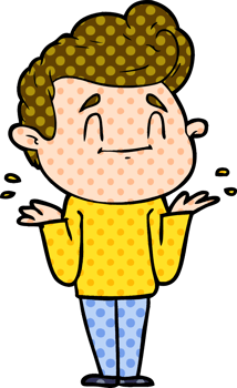 happy cartoon man shrugging png