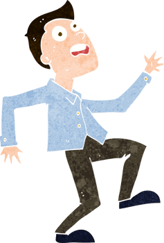 cartoon man panicking png