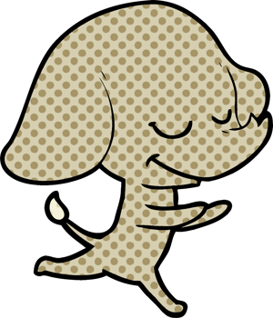cartoon smiling elephant running png