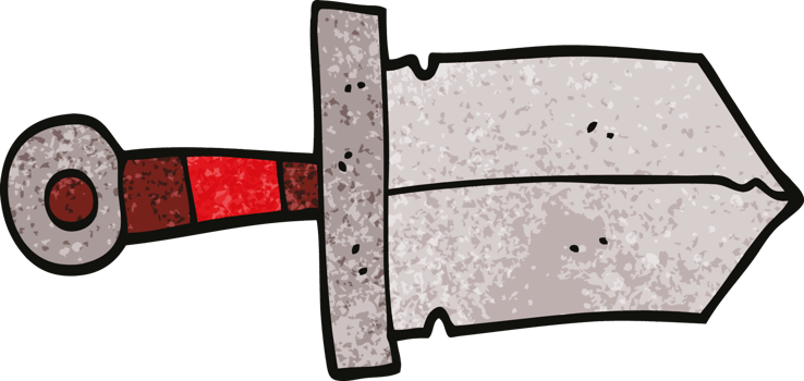 cartoon doodle dagger png