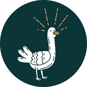 icon of a tattoo style sea bird png