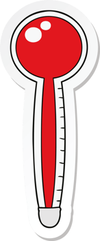sticker of a cartoon thermometer png