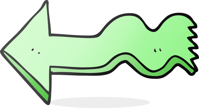 hand drawn cartoon pointing arrow png