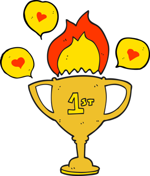 hand drawn speech bubble cartoon sports trophy png