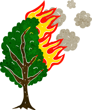 cartoon burning tree png
