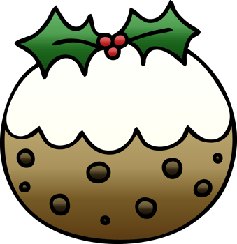 gradient shaded quirky cartoon christmas pudding png