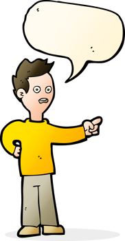 cartoon shocked boy pointing with speech bubble png