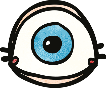 cartoon doodle blue eye png