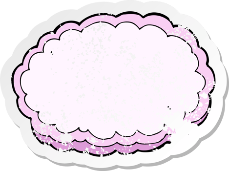 retro distressed sticker of a cartoon decorative cloud png