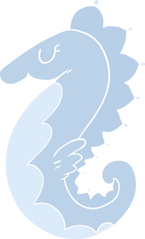 flat color style cartoon sea horse png