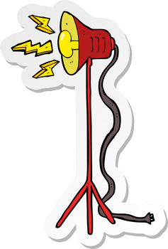 sticker of a cartoon studio lamp shining png