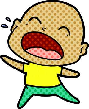 cartoon shouting bald man png